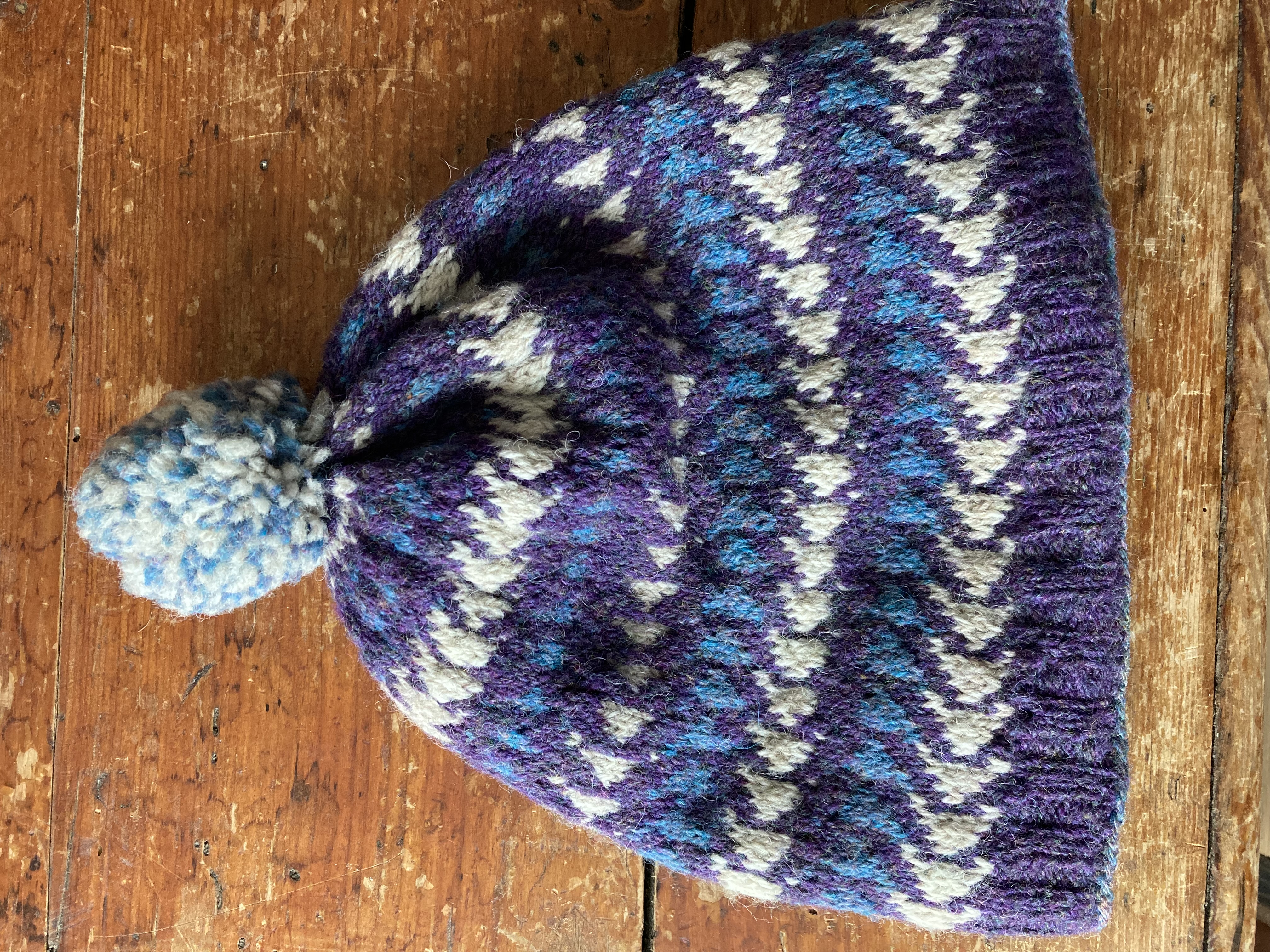 **My trusty Bousta Beanie.** Pattern by Gudrun Johnston